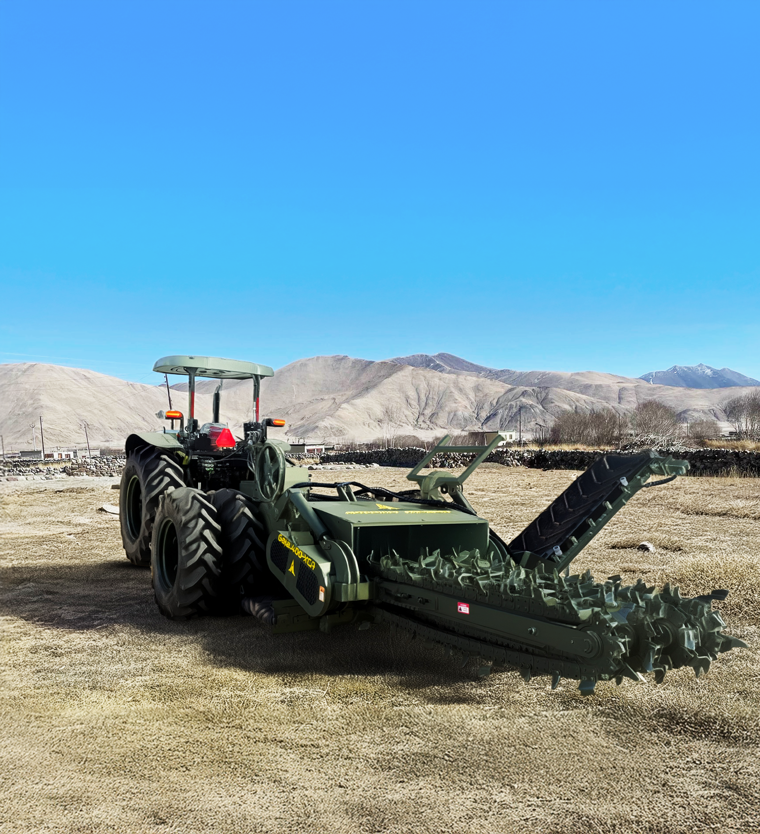 Defence trenching machines for precise border infrastructure and military utility installations