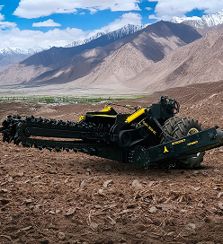 Defence trenching machines for precise border infrastructure and military utility installations