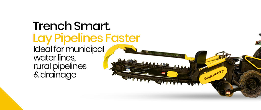 Autocracy water pipeline trenching machines for urban and rural water management projects