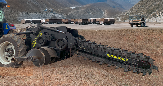 signalling cable digger machine