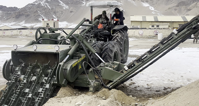 border infrastructure trencher machine