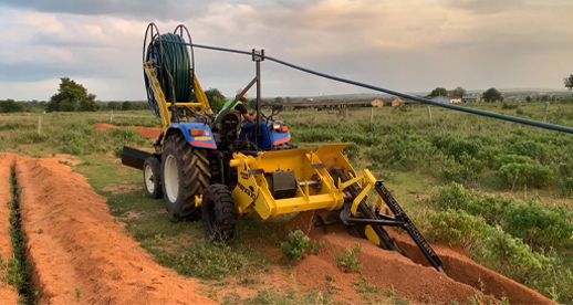 telecommunication lines trencher machine