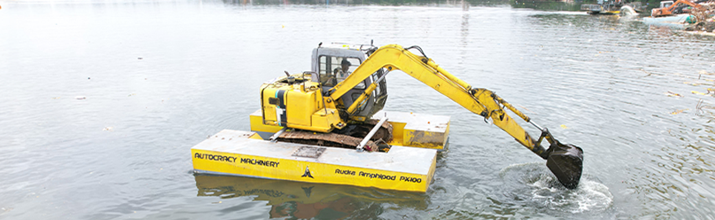Floating Pontoon, aquatic vegetation removal, rehabilitation