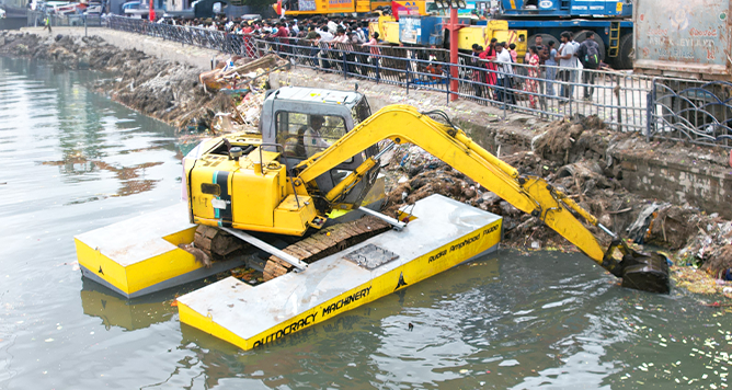 Floating Pontoon, aquatic vegetation removal, rehabilitation