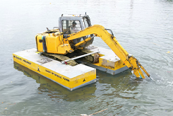 Floating Pontoon, aquatic vegetation removal, rehabilitation