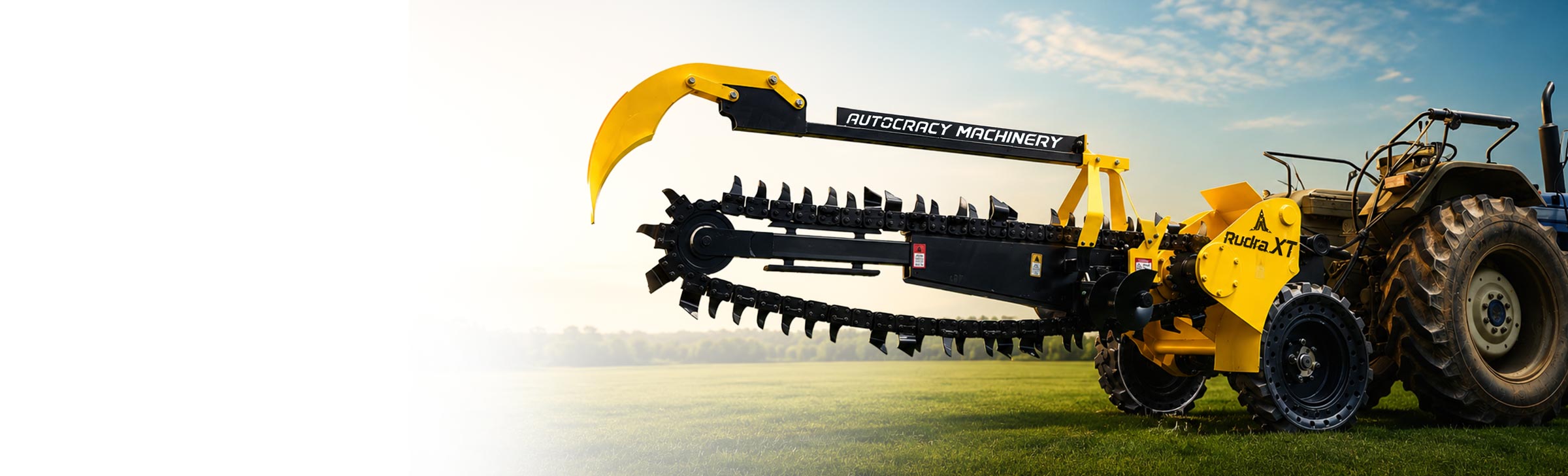 Trencher - Trenching machine used for precise trench excavation in telecom, agriculture, and utility projects, ensuring efficient trenching.