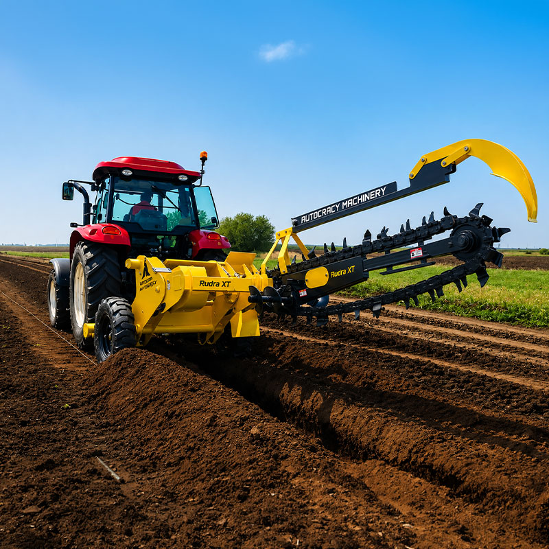 Agricultural trenching machines for efficient irrigation, drainage, and crop handling