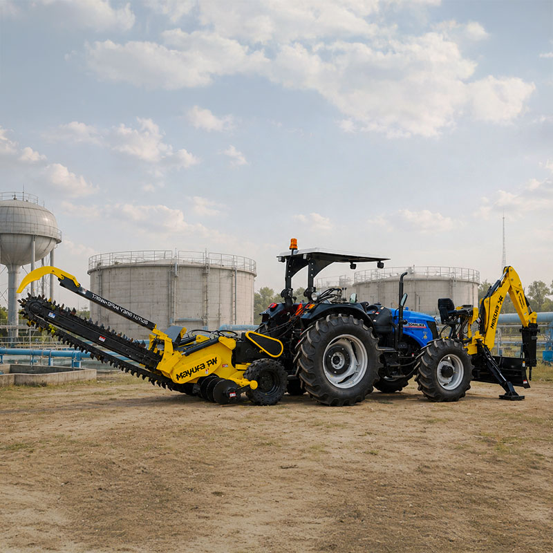 Water pipeline trenching machines for efficient municipal, urban, and rural water infrastructure projects